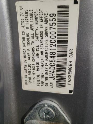 JH4DC54812C007559 - 2002 ACURA RSX SILVER photo 12