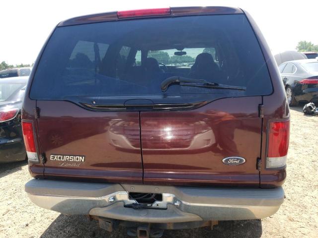 1FMNU43S8YEA05407 - 2000 FORD EXCURSION LIMITED BURGUNDY photo 6