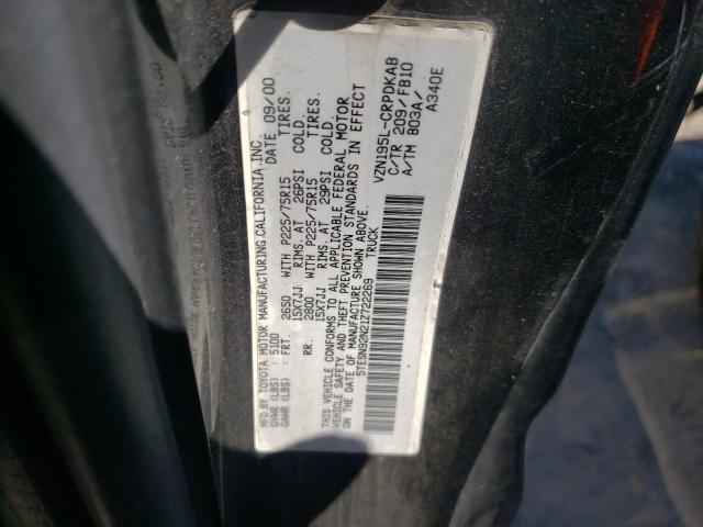 5TESN92N21Z722269 - 2001 TOYOTA TACOMA XTRACAB PRERUNNER 黑色 照片 13