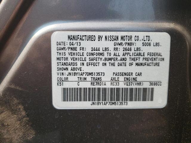 JN1BY1AP7DM513573 - 2013 INFINITI M37 SILVER photo 12