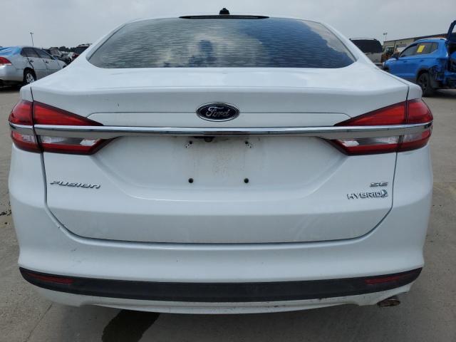 3FA6P0LU0JR177739 - 2018 FORD FUSION SE HYBRID WHITE photo 6