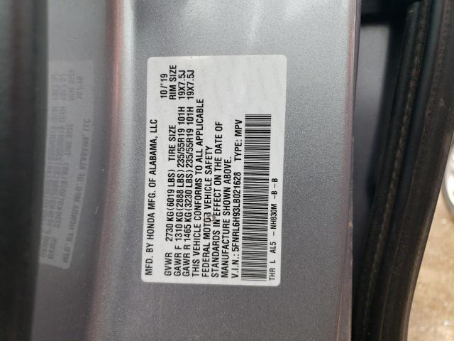 5FNRL6H93LB021628 - 2020 HONDA ODYSSEY ELITE Srebrny zdjęcie 14