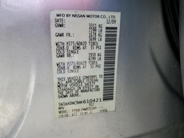 5N1AA0NC9AN610421 - 2010 NISSAN ARMADA SE SILVER photo 14