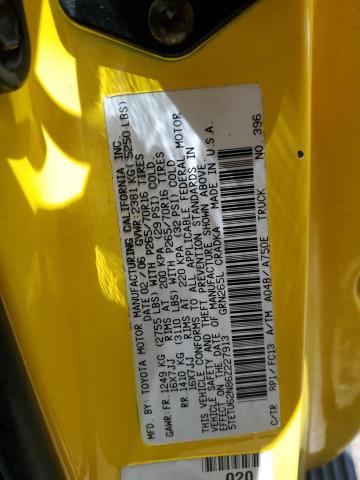 5TETU62N86Z227913 - 2006 TOYOTA TACOMA PRERUNNER ACCESS CAB YELLOW photo 12