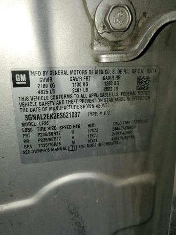 3GNAL2EK2ES621037 - 2014 CHEVROLET CAPTIVA LS 棕色 照片 13