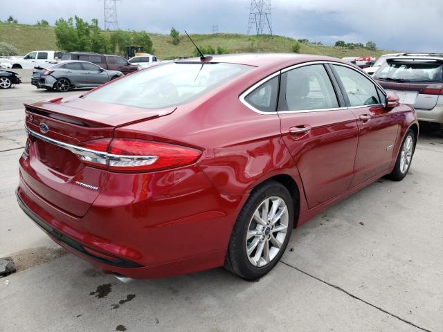 3FA6P0SU7HR255297 - 2017 FORD FUSION TITANIUM PHEV RED photo 3