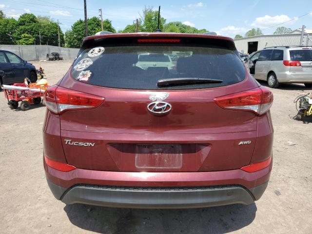 KM8J3CA47HU456527 - 2017 HYUNDAI TUCSON LIMITED MAROON photo 6