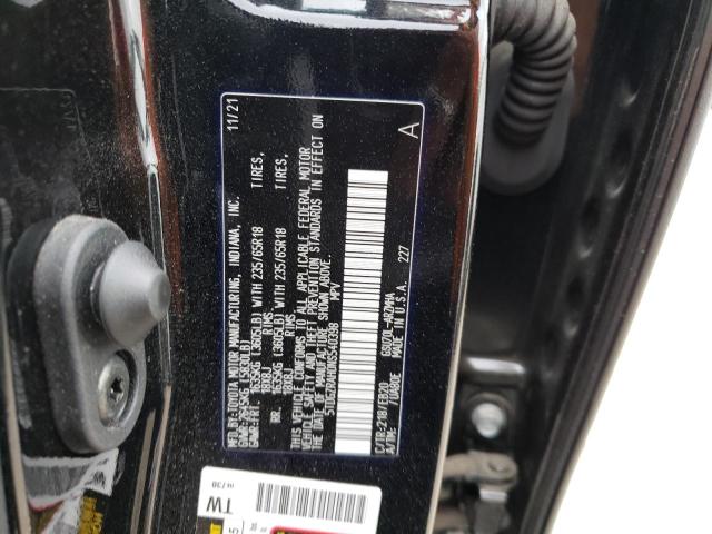 5TDGZRAH0NS540398 - 2022 TOYOTA HIGHLANDER XLE Սև լուսանկար 12