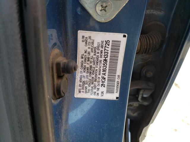 2HGFA16359H337725 - 2009 HONDA CIVIC VP BLUE photo 12