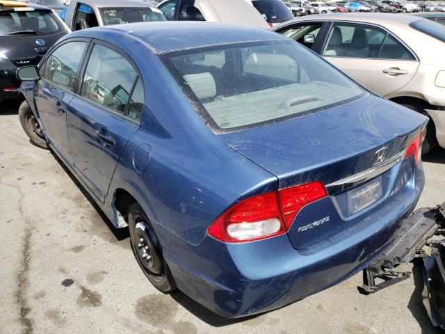 2HGFA16359H337725 - 2009 HONDA CIVIC VP BLUE photo 2