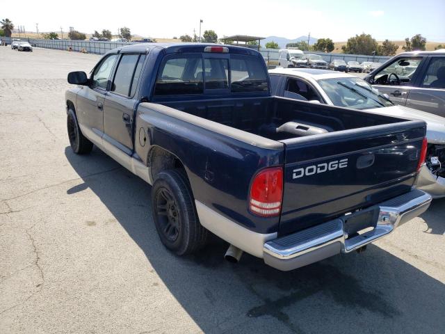 1B7HL2ANX1S274036 - 2001 DODGE DAKOTA QUAD BLUE photo 2