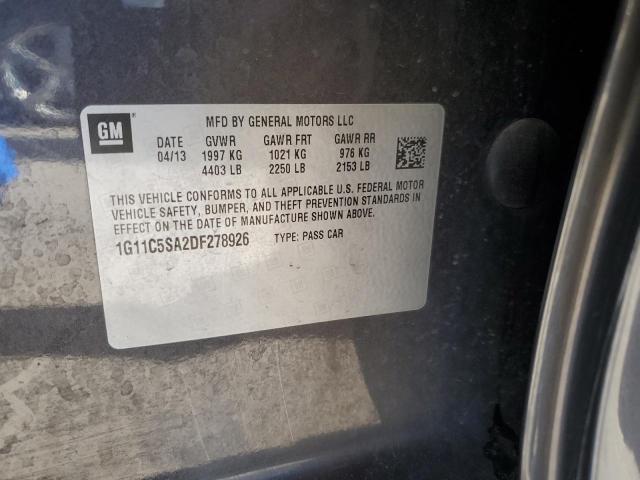 1G11C5SA2DF278926 - 2013 CHEVROLET MALIBU 1LT 灰色 照片 12