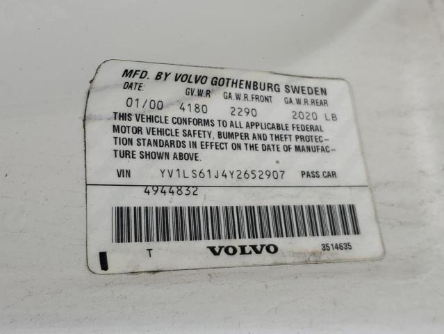 YV1LS61J4Y2652907 - 2000 VOLVO S70 BASE WHITE photo 12