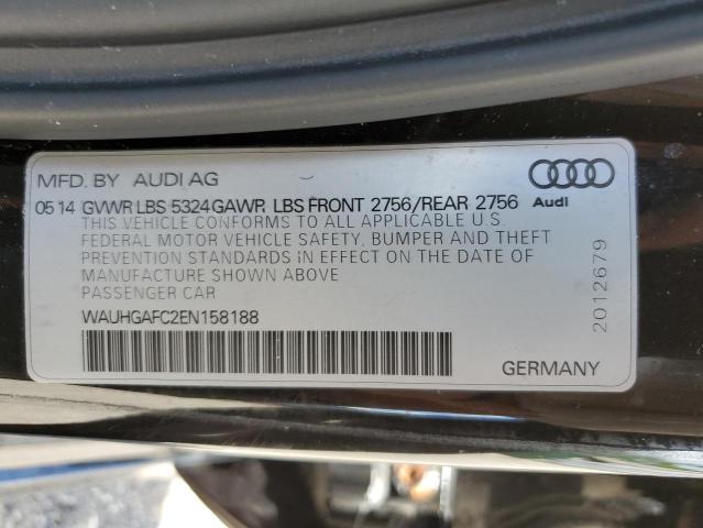 WAUHGAFC2EN158188 - 2014 AUDI A6 PRESTIGE შავი ფოტო 12