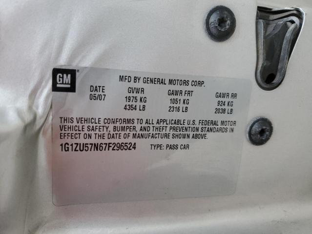 1G1ZU57N67F296524 - 2007 CHEVROLET MALIBU LTZ SILVER photo 12