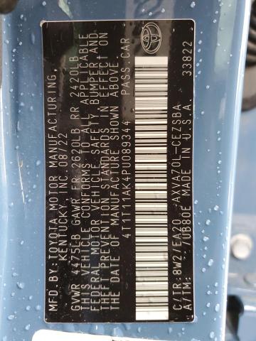 4T1T11AK4PU089344 - 2023 TOYOTA CAMRY SE NIGHT SHADE BLUE photo 12