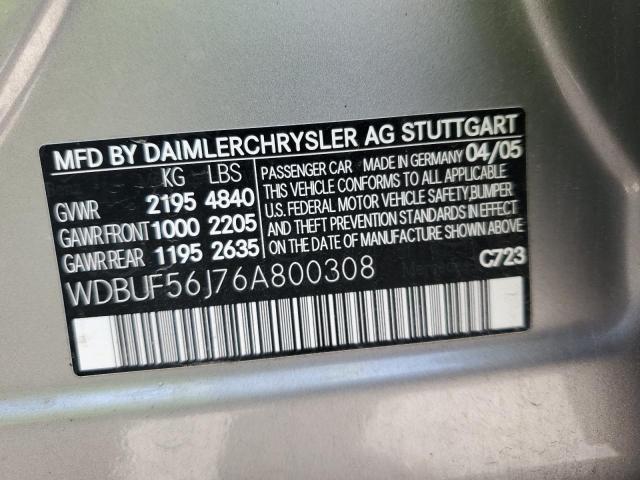 WDBUF56J76A800308 - 2006 MERCEDES-BENZ E 350 SILVER photo 12