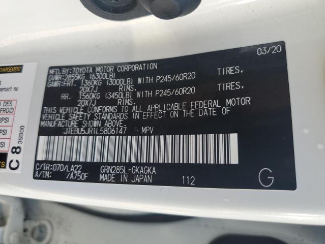 JTEBU5JR1L5806147 - 2020 TOYOTA 4RUNNER SR5/SR5 PREMIUM 白色 照片 14