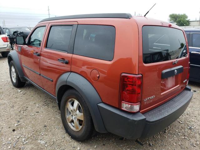 1D8GU28K97W728798 - 2007 DODGE NITRO SXT ORANGE photo 2