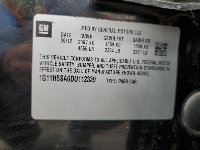 1G11H5SA6DU112339 - 2013 CHEVROLET MALIBU LTZ BLACK photo 12