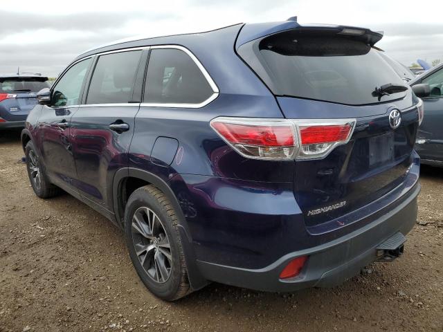 5TDJKRFH6GS246705 - 2016 TOYOTA HIGHLANDER XLE BLUE photo 2
