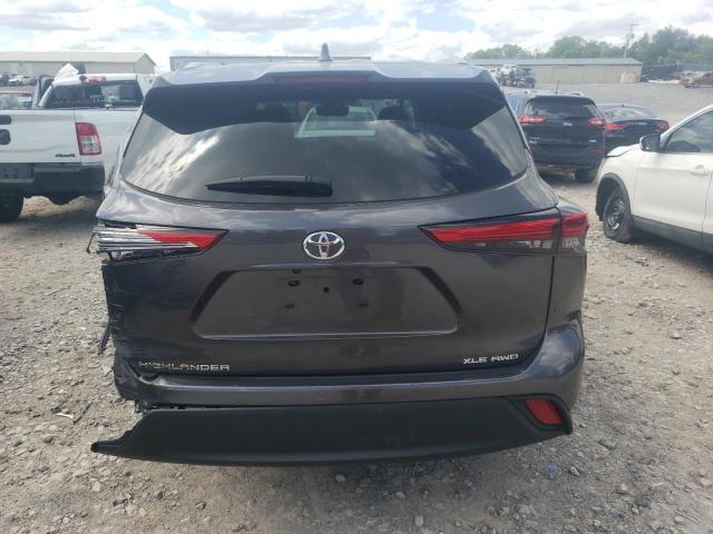 5TDGZRBHXNS226630 - 2022 TOYOTA HIGHLANDER XLE GRAY photo 6