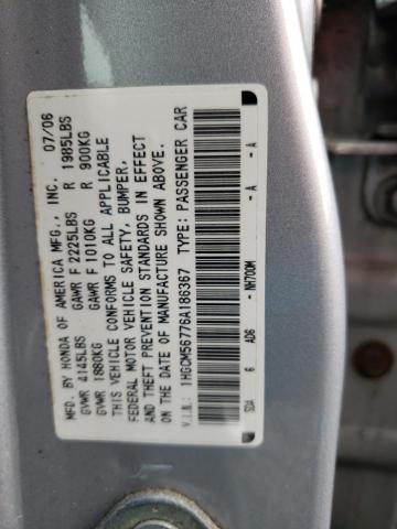 1HGCM56776A186367 - 2006 HONDA ACCORD EX SILVER photo 12