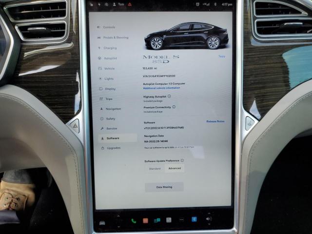 5YJSA1E24FF102000 - 2015 TESLA MODEL S Մոխրագույն լուսանկար 9