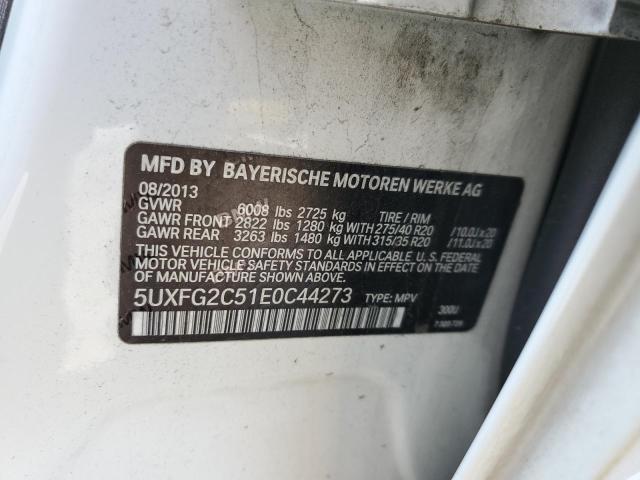 5UXFG2C51E0C44273 - 2014 BMW X6 XDRIVE35I WHITE photo 13