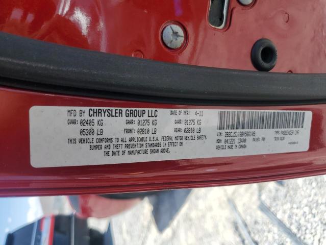 2B3CJ5DT6BH566109 - 2011 DODGE CHALLENGER R/T RED photo 12