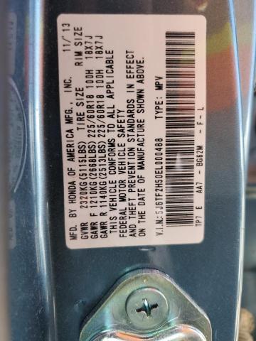 5J6TF2H50EL000488 - 2014 HONDA CROSSTOUR EXL ლურჯი ფოტო 12