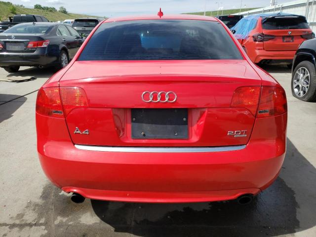 WAUEF78E47A008570 - 2007 AUDI A4 S-LINE 2.0T QUATTRO TURBO RED photo 6