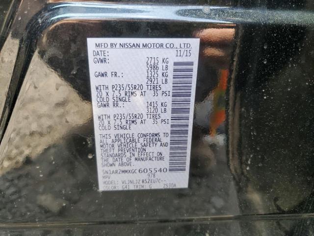 5N1AR2MMXGC605540 - 2016 NISSAN PATHFINDER S BLACK photo 12