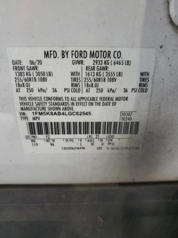 1FM5K8AB4LGC62545 - 2020 FORD EXPLORER POLICE INTERCEPTOR 黑色 照片 12