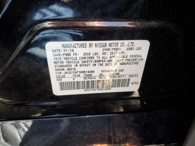 JN1EV7AP7KM519086 - 2019 INFINITI Q50 LUXE BLACK photo 12