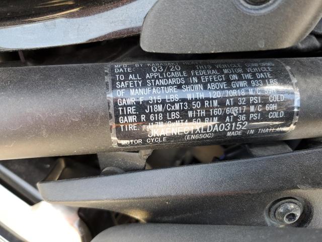JKAENEC1XLDA03152 - 2020 KAWASAKI EN650 C 黑色 照片 9