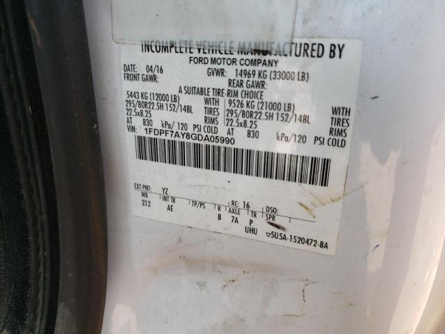 1FDPF7AY8GDA05990 - 2016 FORD F750 SUPER DUTY WHITE photo 13