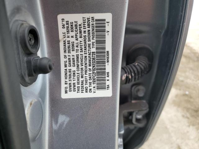 19XFC2F82KE036728 - 2019 HONDA CIVIC SPORT 灰色 照片 13