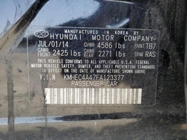 KMHEC4A47FA123377 - 2015 HYUNDAI SONATA HYBRID BLACK photo 12