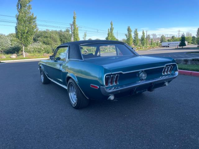 8T01C161903 - 1968 FORD MUSTANG 2D GREEN photo 3