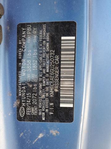 KMHTC6AE6GU250732 - 2016 HYUNDAI VELOSTER TURBO BLUE photo 12