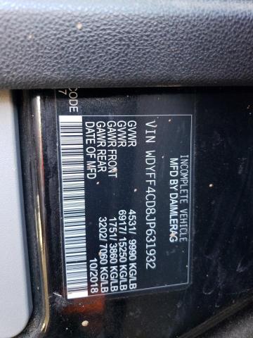 WDYFF4CD8JP631932 - 2018 FREIGHTLINER SPRINTER BLACK photo 10