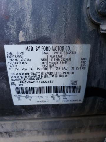 1FM5K8AB0LGB23643 - 2020 FORD EXPLORER POLICE INTERCEPTOR 灰色 照片 14