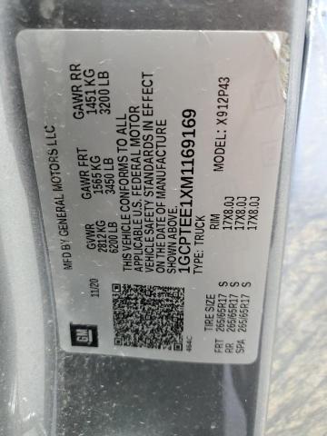 1GCPTEE1XM1169169 - 2021 CHEVROLET COLORADO ZR2 GRAY photo 12