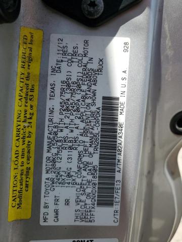 5TFTX4GNXDX018505 - 2013 TOYOTA TACOMA PRERUNNER ACCESS CAB SILVER photo 13