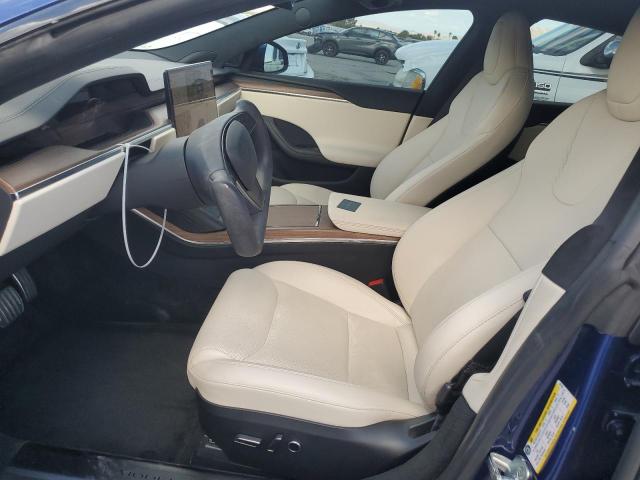 5YJSA1E52MF437103 - 2021 TESLA MODEL S BLUE photo 7