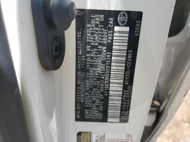 4T1BE32K65U015382 - 2005 TOYOTA CAMRY LE WHITE photo 12