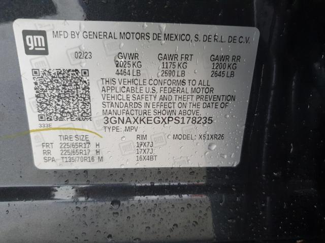 3GNAXKEGXPS178235 - 2023 CHEVROLET EQUINOX LT CHARCOAL photo 14