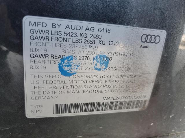 WA1L2AFP9GA130276 - 2016 AUDI Q5 PREMIUM PLUS ნაცრისფერი ფოტო 12