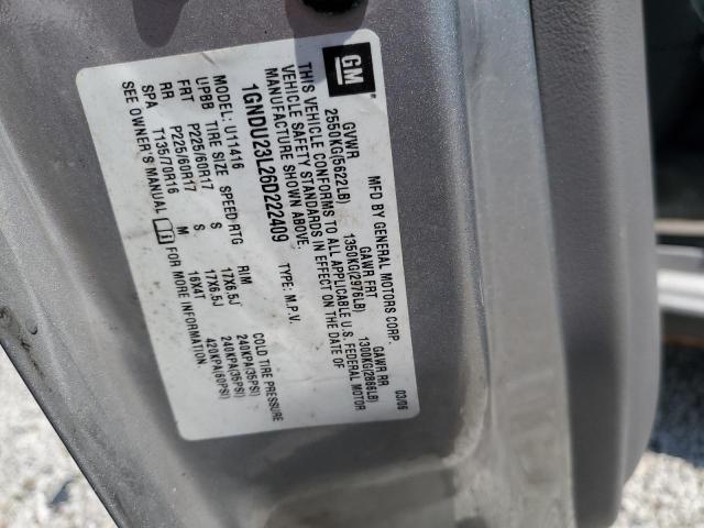 1GNDU23L26D222409 - 2006 CHEVROLET UPLANDER LS GRAY photo 13